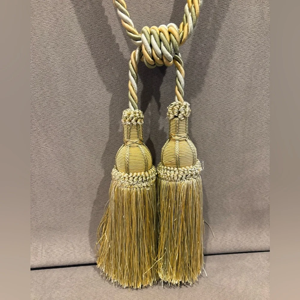 Rope And Tassel‎ Tie Backs For Window Curtains Drapes Pair Gold Green Light Blue